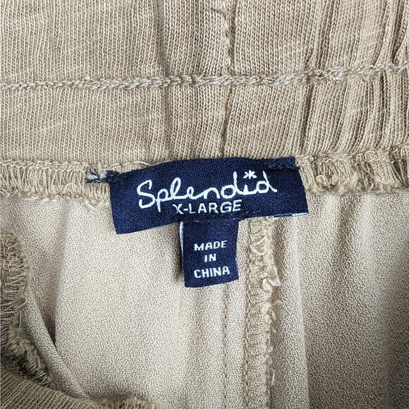 Splendid Women's Camel Suede Textured Contrasting Joggers Size XL NWT - Picture 6 of 9